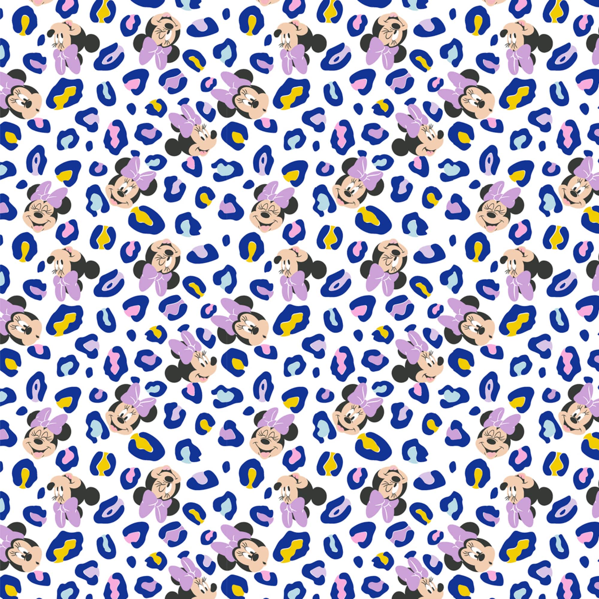 Disney® Minnie Mouse Multicolor Leopard Print Cotton Fabric